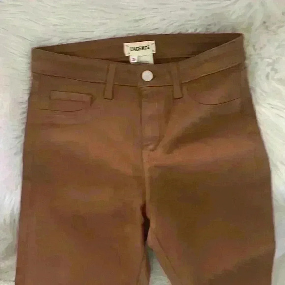 L'agence - Marguerite Coated High-Rise Skinny Jeans - Tan Sz 26 NWOT - Picture 4 of 15